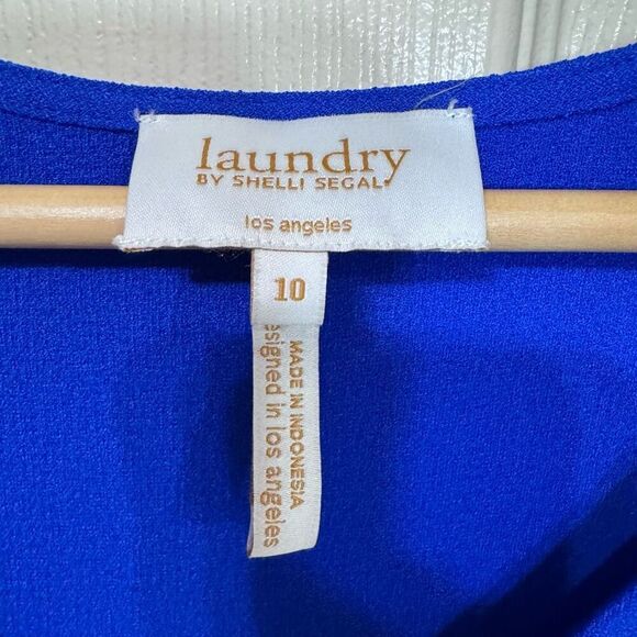 Laundry by Shelli Segal Royal Blue Ruffled Dress size 10 NWOT - Picture 4 of 7